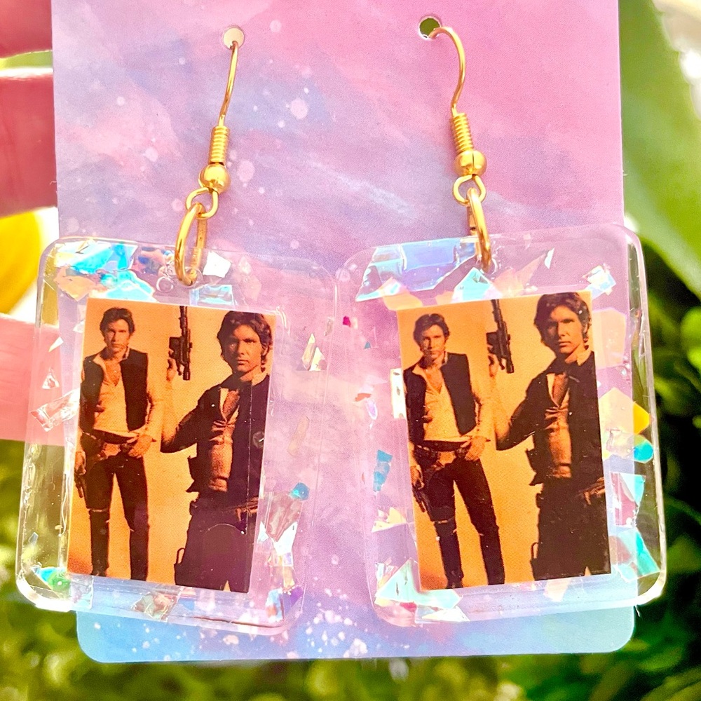 Han Solo Acrylic Dangle Earrings